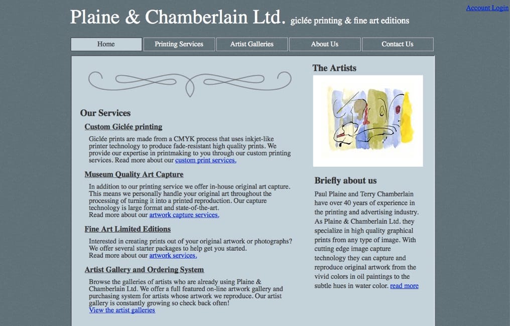 Plaine and Chamberlain Ltd. - Screen