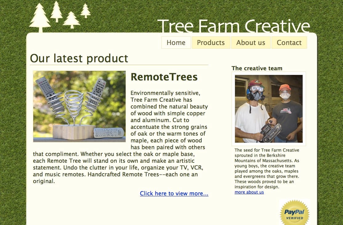 Tree Farm Creative - Home Screen